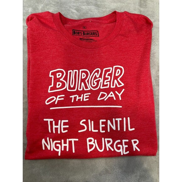 Bob’s Burgers Christmas Shirt XL ‘Silentil Night Burger’ Funny TV Show Tee Red - Picture 2 of 5